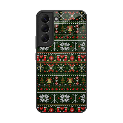 Festive Knit back phone cover | glass case for samsung galaxy s22