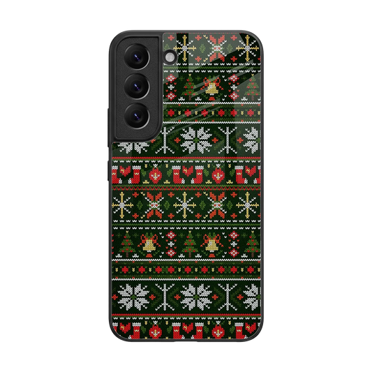 Festive Knit back phone cover | glass case for samsung galaxy s22