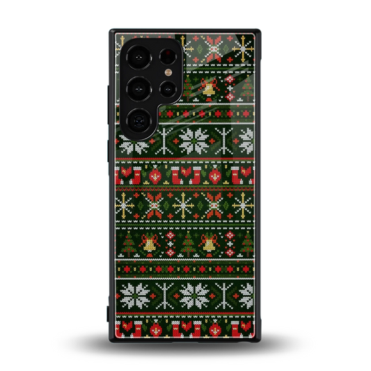 Festive Knit back phone cover | glass case for samsung galaxy s23 ultra