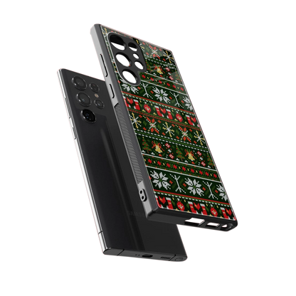 Festive Knit sleek samsung galaxy s24 ultra cover with tempered glass back and TPU edges