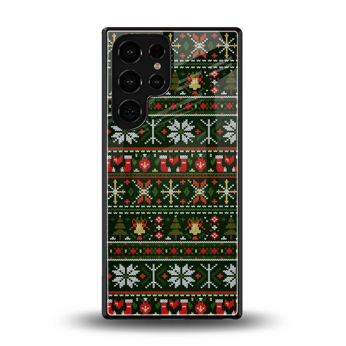 Festive Knit back phone cover | glass case for samsung galaxy s25 ultra