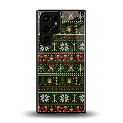 Festive Knit back phone cover | glass case for samsung galaxy s25 ultra