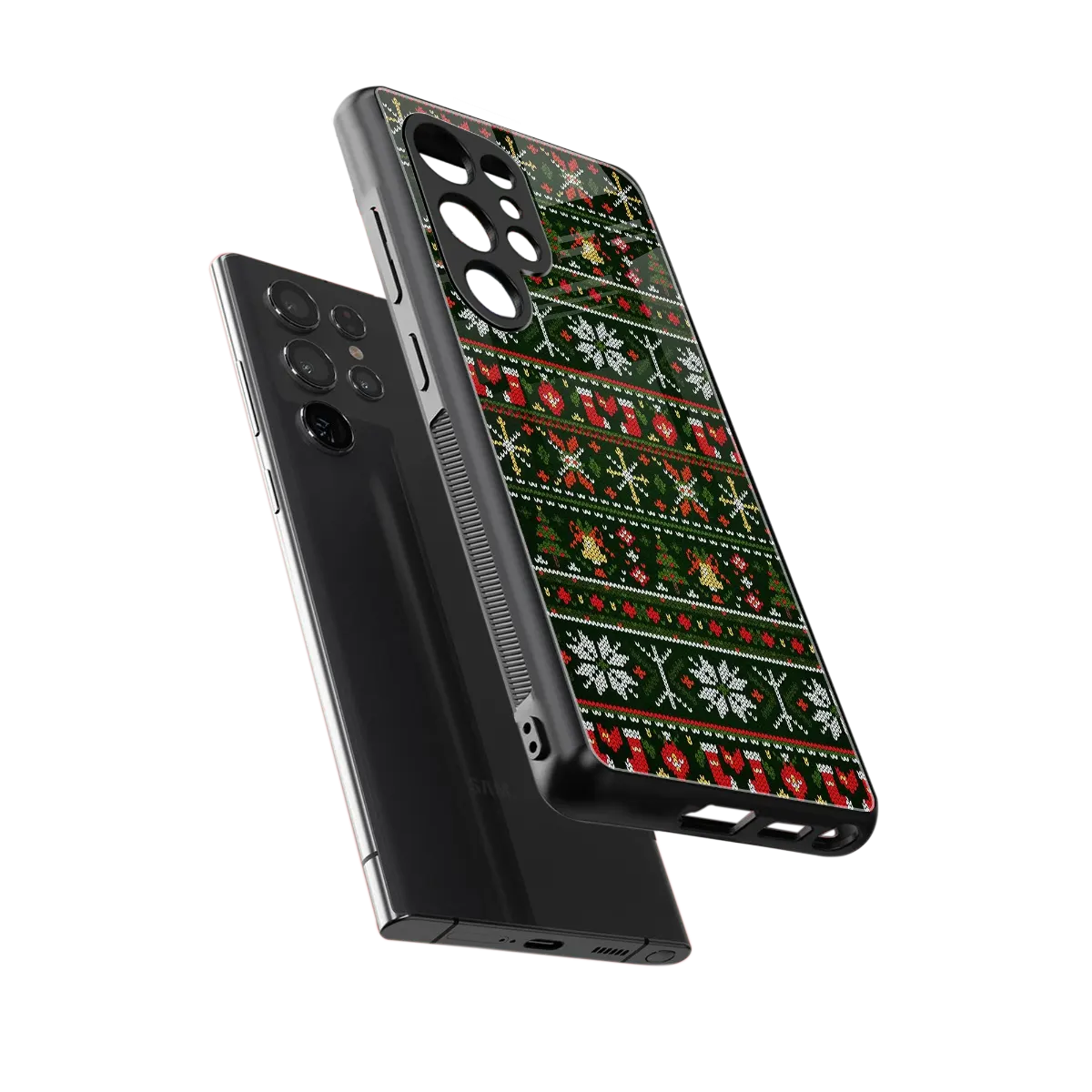 Festive Knit sleek samsung galaxy s25 ultra cover with tempered glass back and TPU edges
