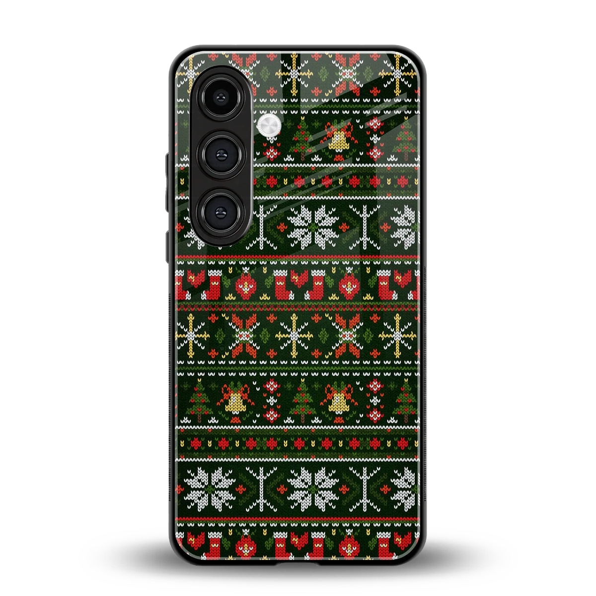 Festive Knit back phone cover | glass case for samsung galaxy s25