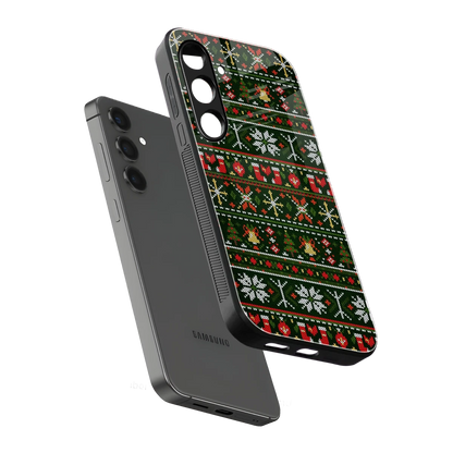 Festive Knit sleek samsung galaxy s24 cover with tempered glass back and TPU edges