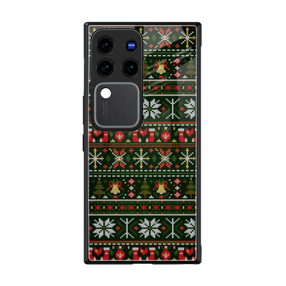 Festive Knit back phone cover | glass case forvivo v30 pro