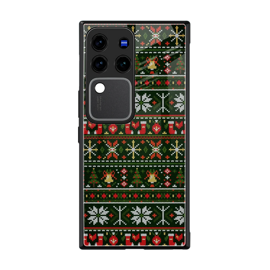 Festive Knit back phone cover | glass case forvivo v30 pro