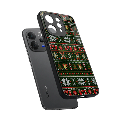 Festive Knit sleek vivo v70 cover with tempered glass back and TPU edges