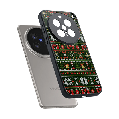 Festive Knit sleek vivo x200 pro cover with tempered glass back and TPU edges