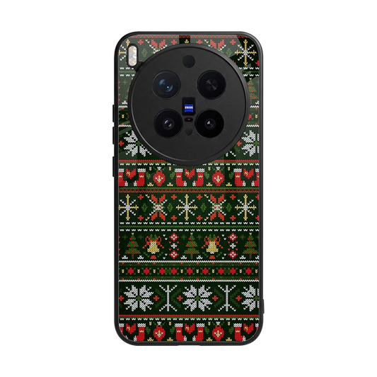 Festive Knit back phone cover | glass case for vivo x300 pro