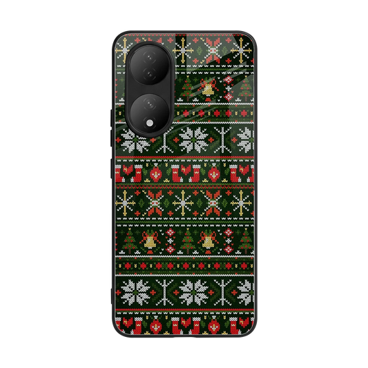 Festive Knit back phone cover | glass case for Vivo-y100