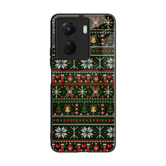 Festive Knit back phone cover | glass case for vivo y16