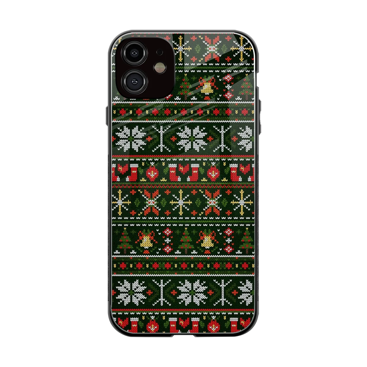 Festive Knit back phone cover | glass case for iphone 12