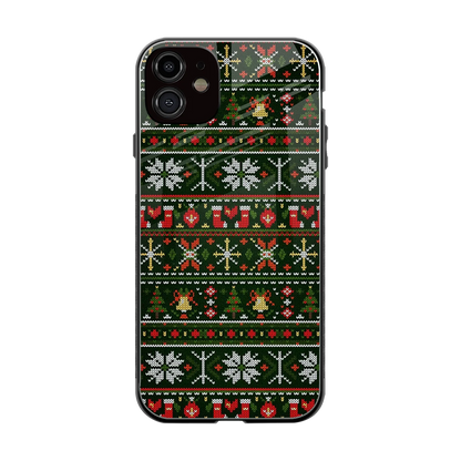 Festive Knit back phone cover | glass case for iphone 12