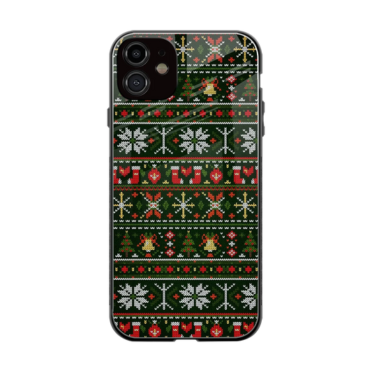 Festive Knit back phone cover | glass case for iphone 12