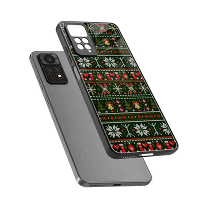 Festive Knit sleek redmi note 11 pro cover with tempered glass back and TPU edges