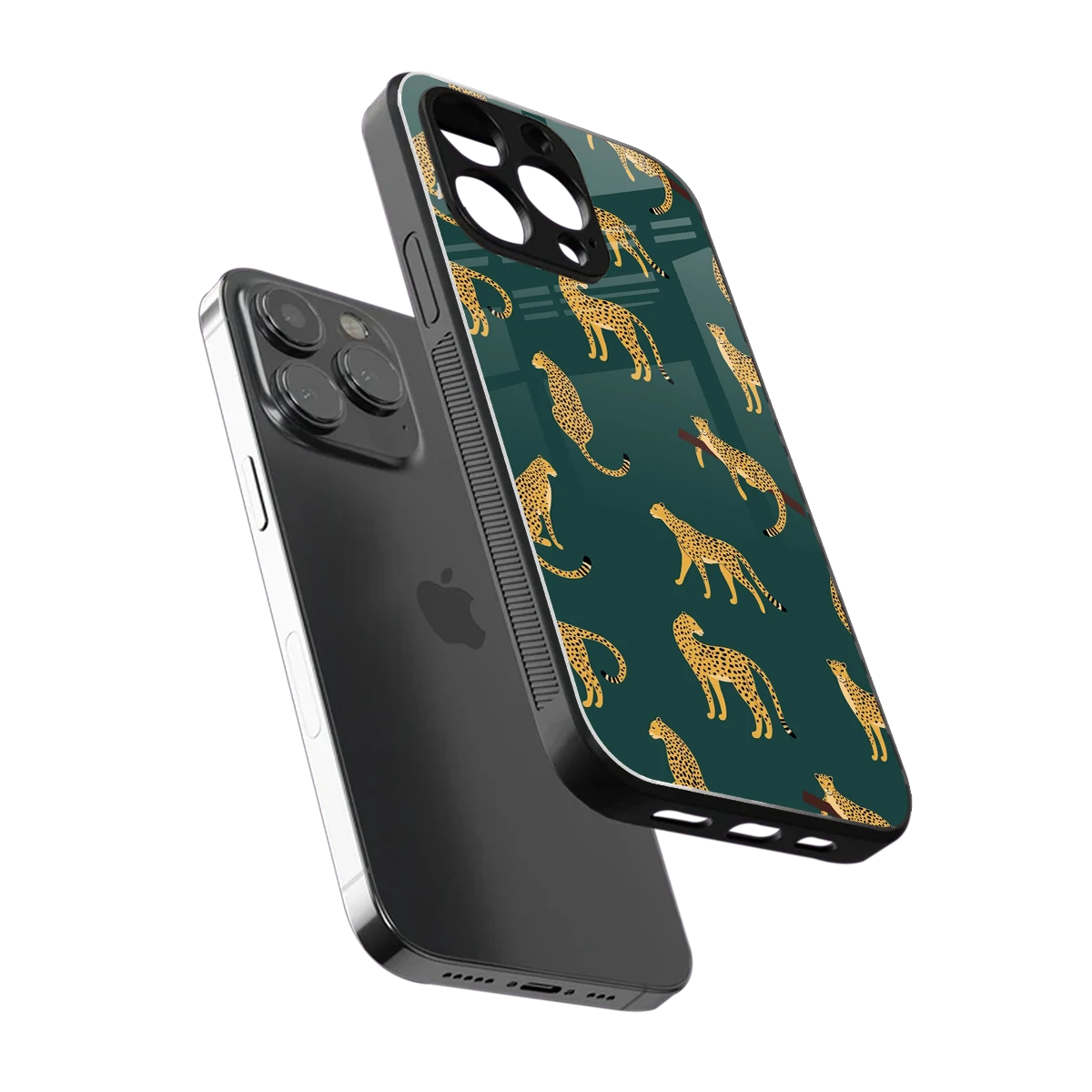 Fierce Spots sleek iphone 15 pro max cover with tempered glass back and TPU edges