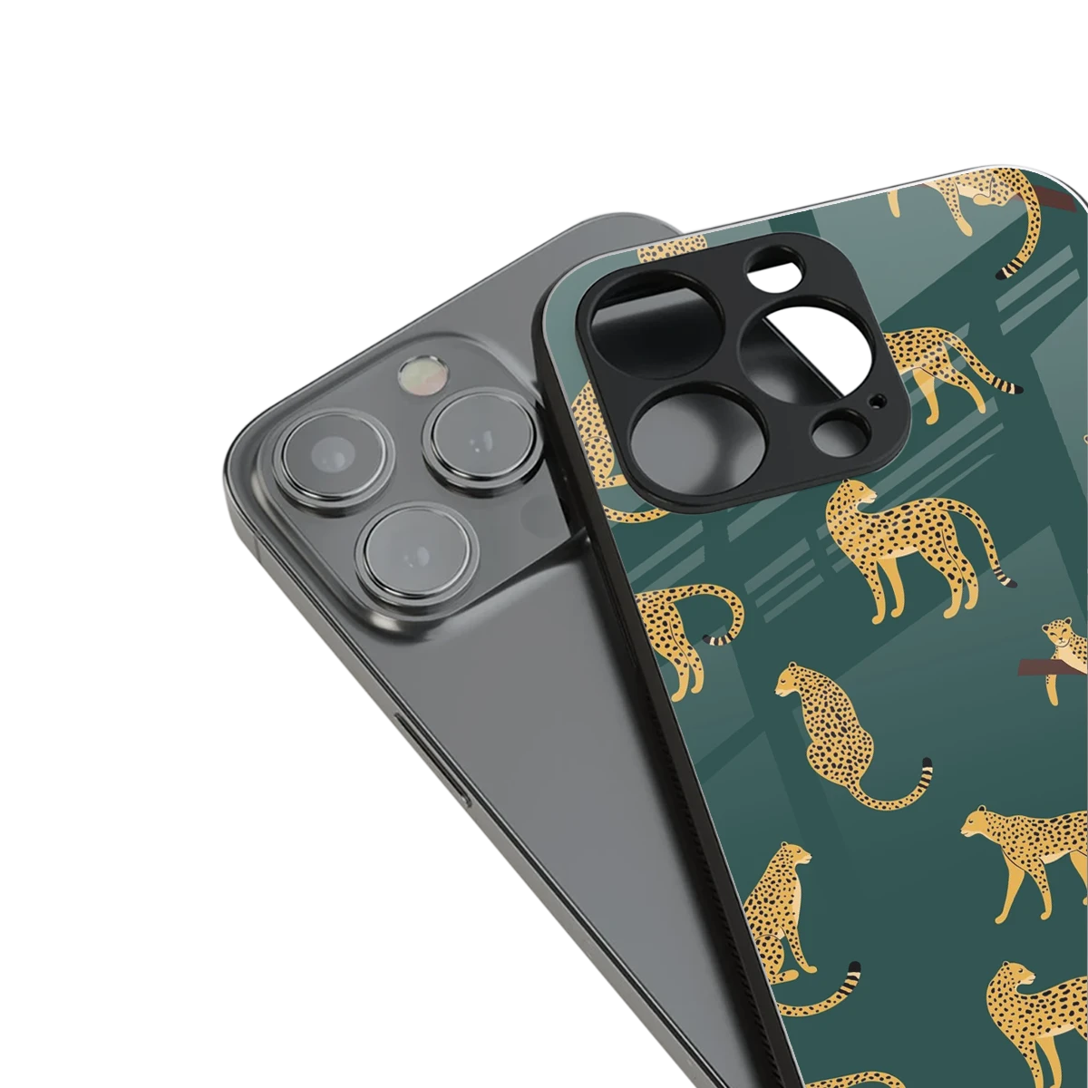 Fierce Spots stylish phone case for iphone 15 pro | glossy glass and slim fit