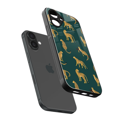 Fierce Spots sleek iPhone 16 cover with tempered glass back and TPU edges
