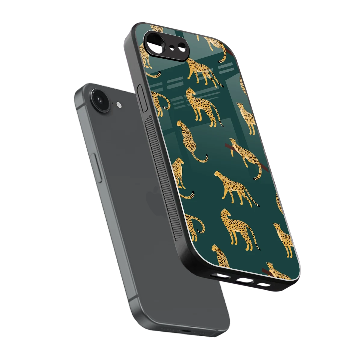 Fierce Spots sleek iphone 17e cover with tempered glass back and TPU edges