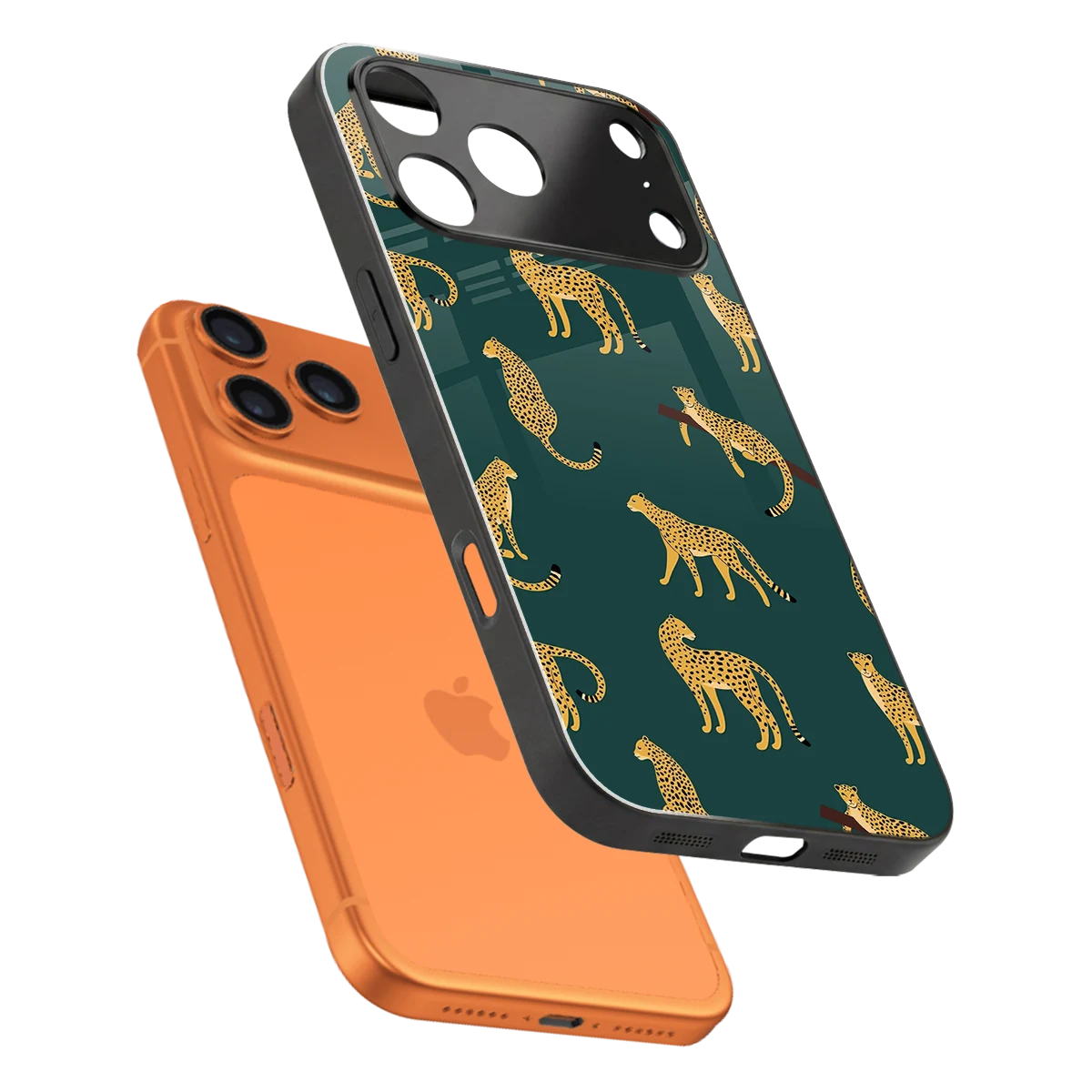 Fierce Spots sleek iphone 17 pro cover with tempered glass back and TPU edges