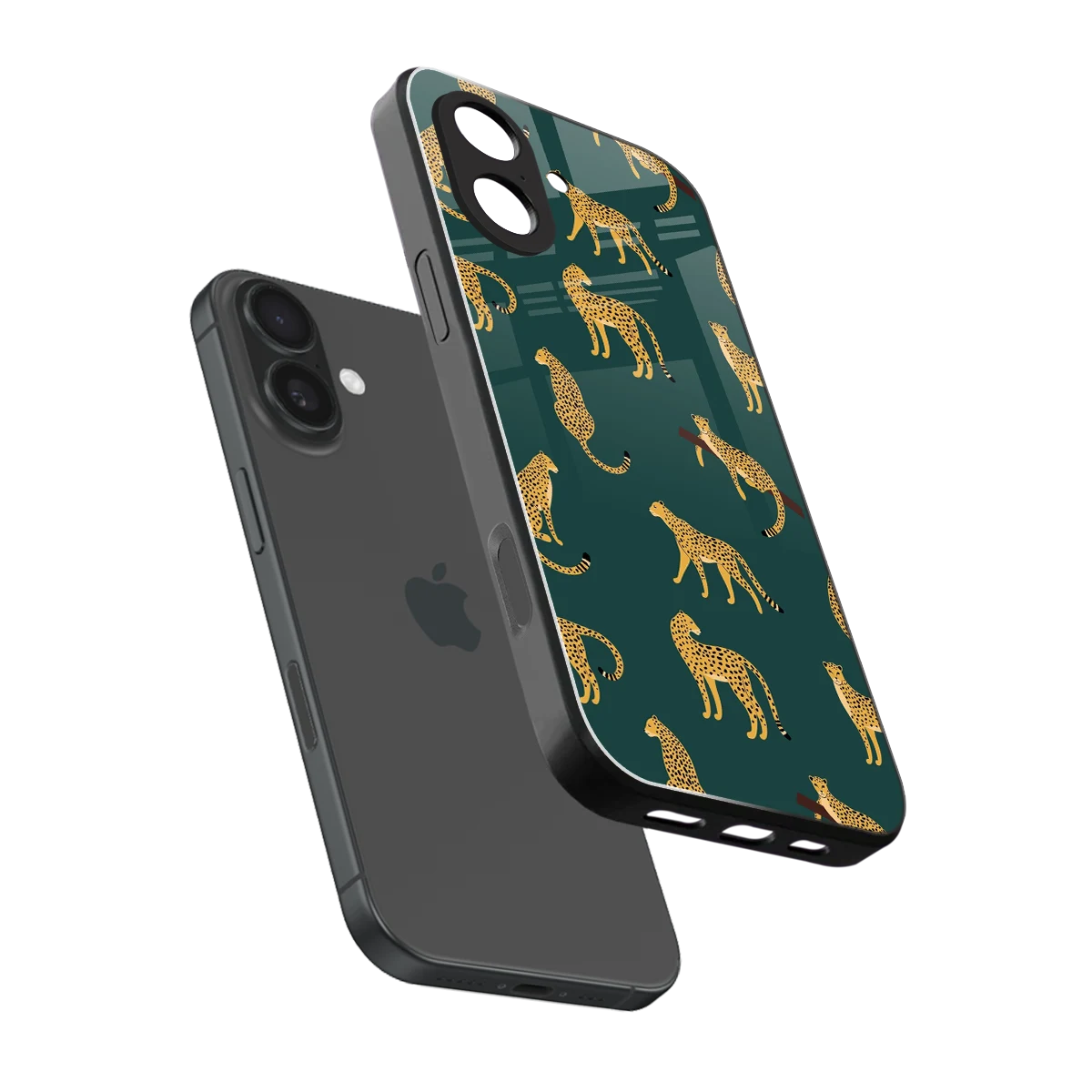 Fierce Spots sleek iphone 17 cover with tempered glass back and TPU edges