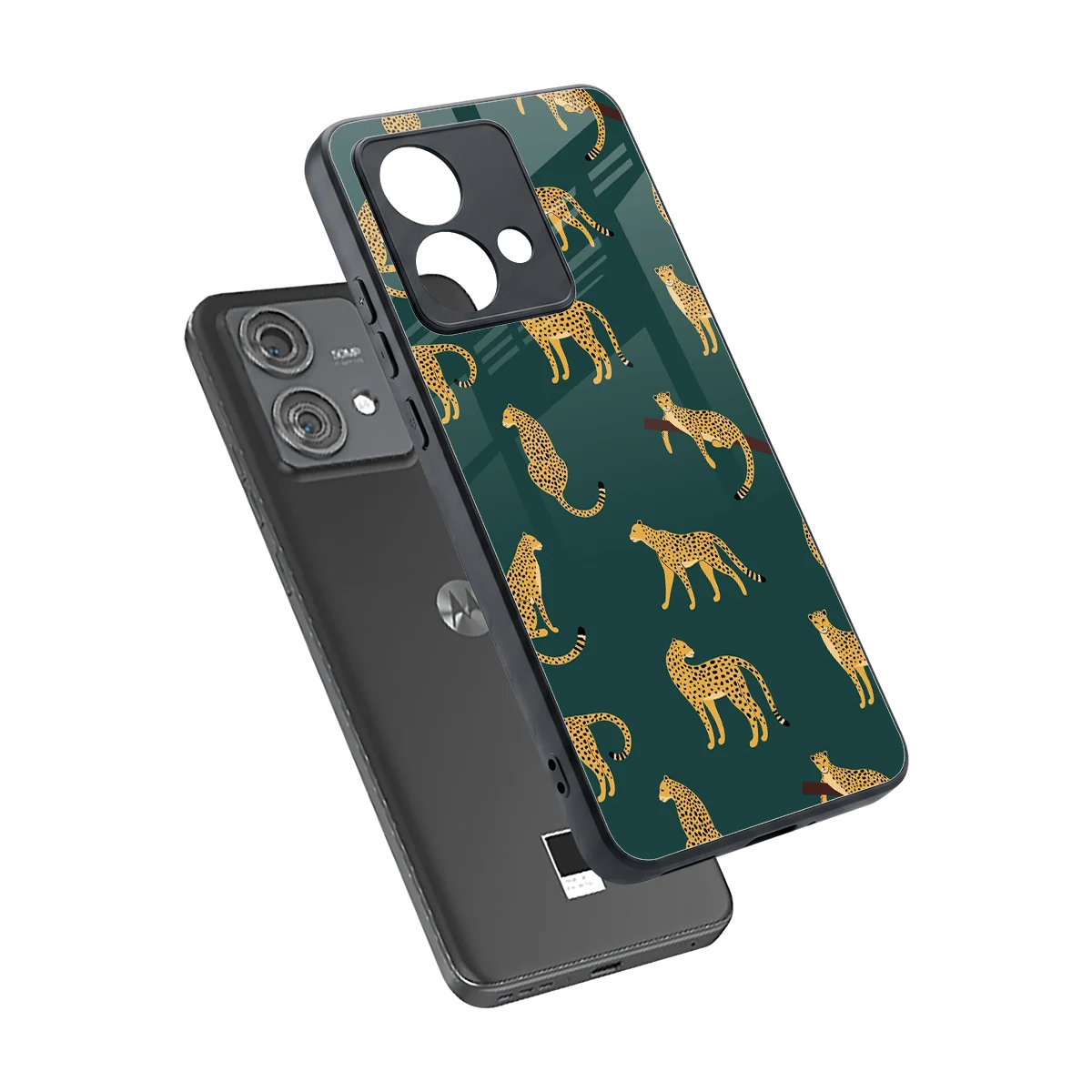 Fierce Spots sleek motorola edge 40 neo 5g cover with tempered glass back and TPU edges