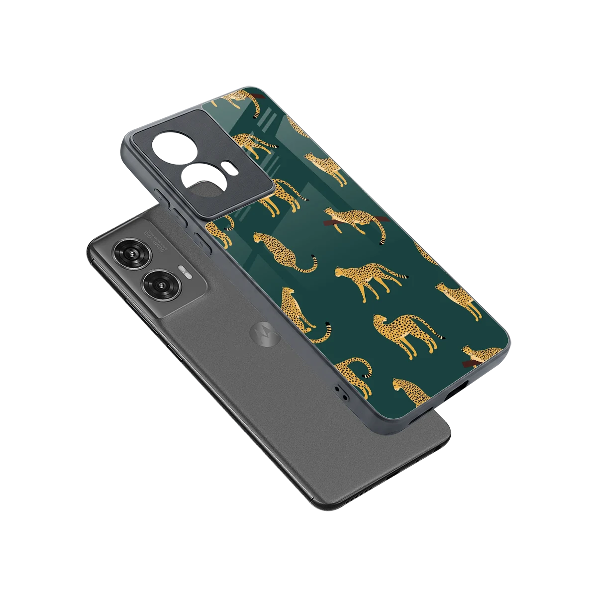 Fierce Spots sleek motorola edge 50 fusion cover with tempered glass back and TPU edges