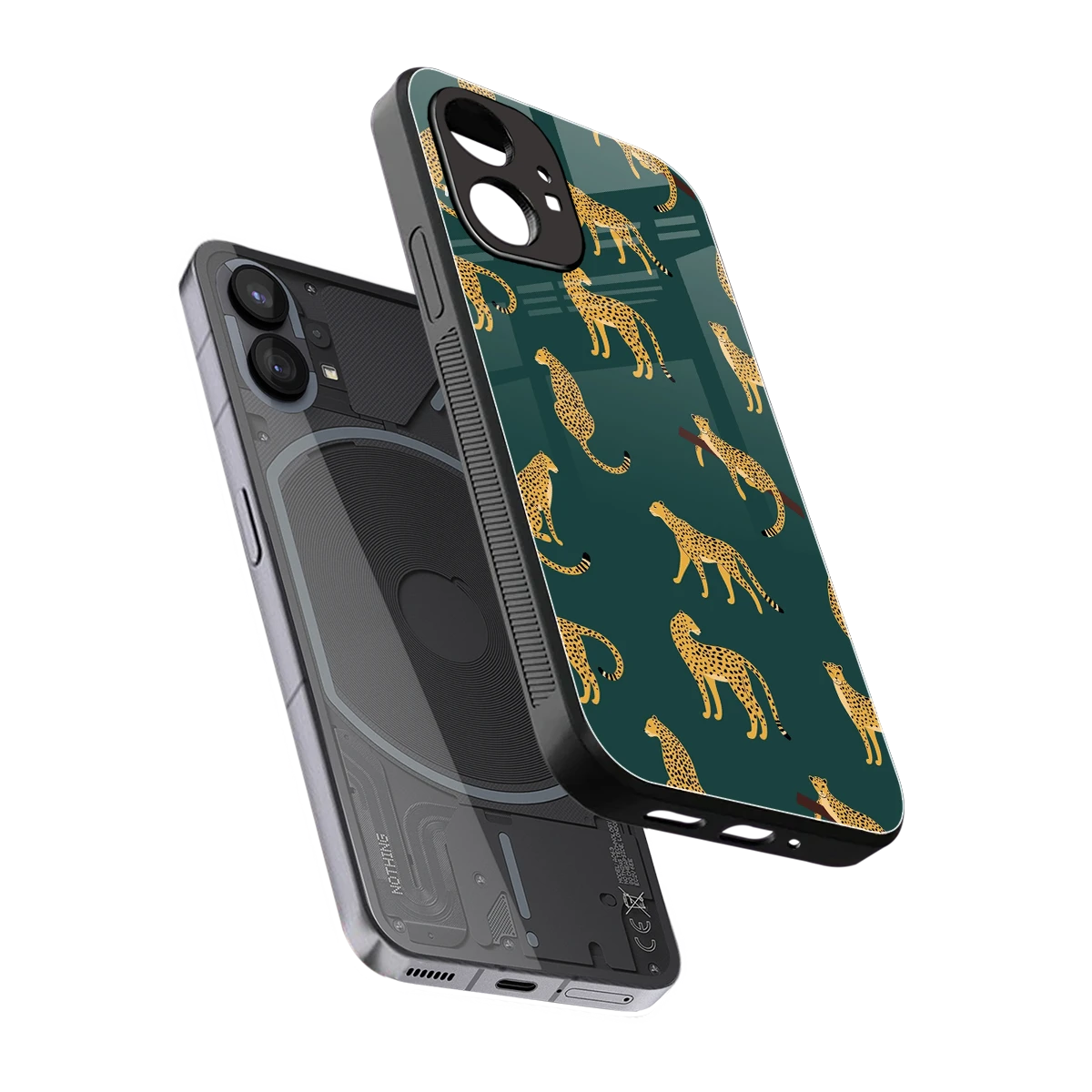 Fierce Spots sleek nothing phone 1 cover with tempered glass back and TPU edges