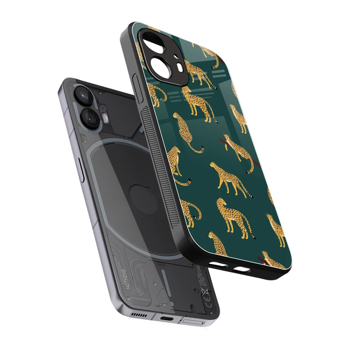 Fierce Spots sleek nothing phone 2 cover with tempered glass back and TPU edges