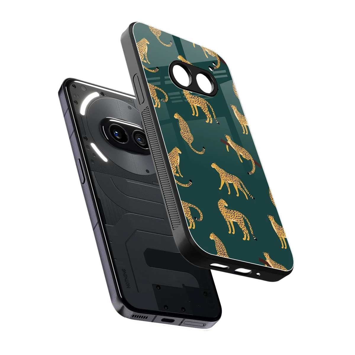 Fierce Spots sleek nothing phone 2a cover with tempered glass back and TPU edges