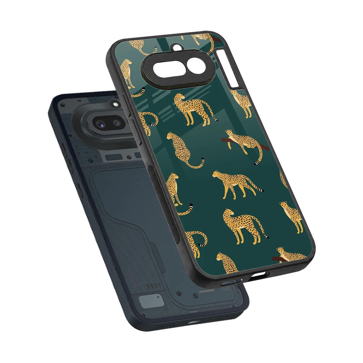 Fierce Spots sleek nothing phone 4a cover with tempered glass back and TPU edges