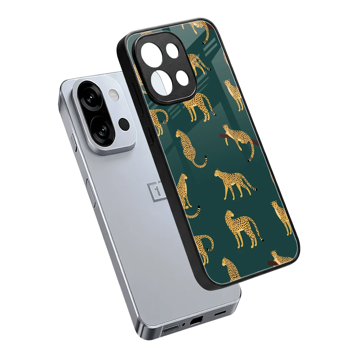 Fierce Spots sleek oneplus 13s cover with tempered glass back and TPU edges