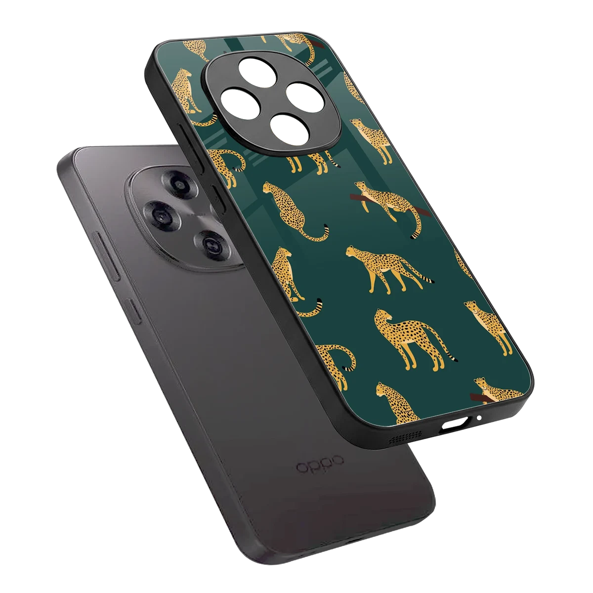 Fierce Spots sleek oppo f31 pro 5g cover with tempered glass back and TPU edges