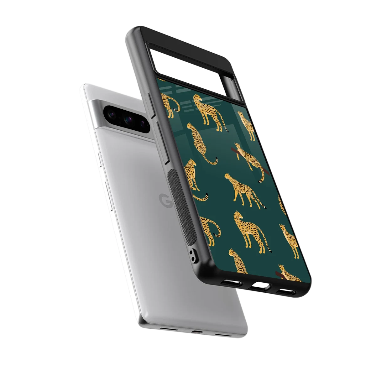 Fierce Spots sleek google pixel 8 pro cover with tempered glass back and TPU edges