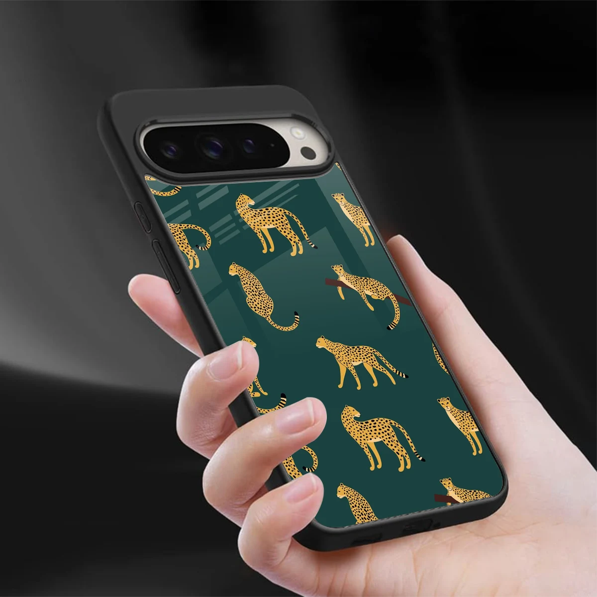 Fierce Spots sleek google pixel 9 pro xl cover with tempered glass back and TPU edges