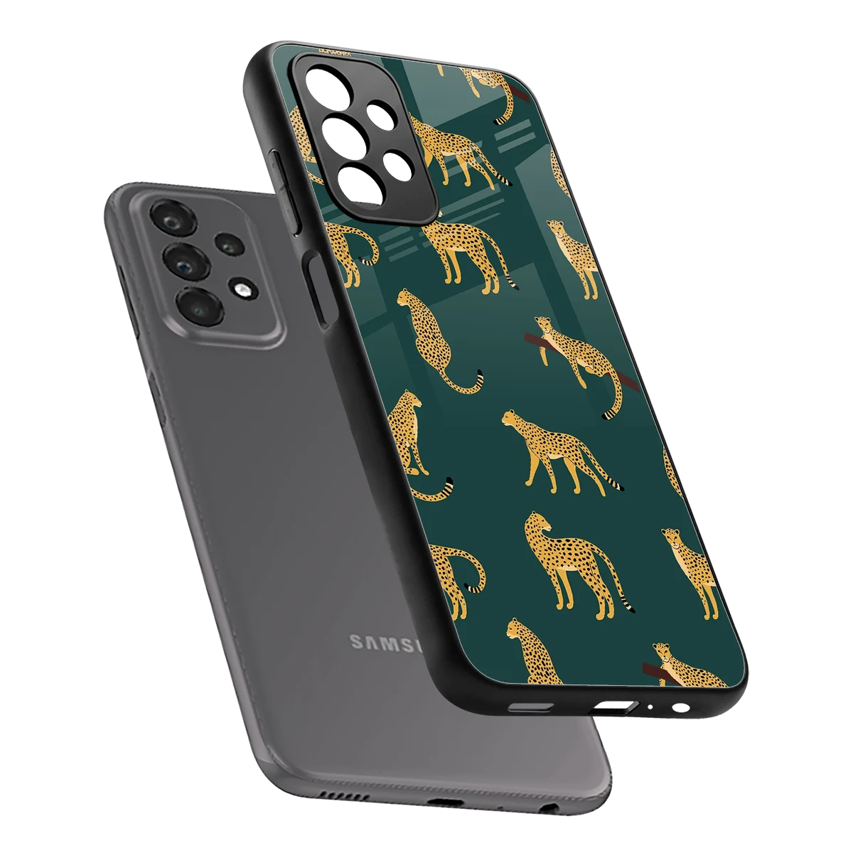 Fierce Spots sleek samsung galaxy a23 cover with tempered glass back and TPU edges