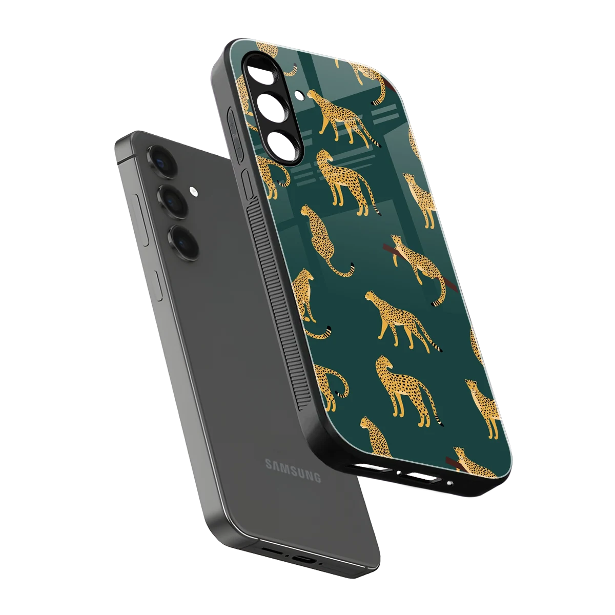 Fierce Spots sleek samsung galaxy a14 5g cover with tempered glass back and TPU edges