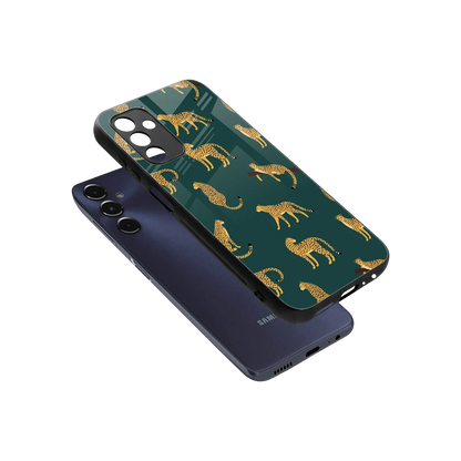 Fierce Spots sleek samsung galaxy m14 5g cover with tempered glass back and TPU edges