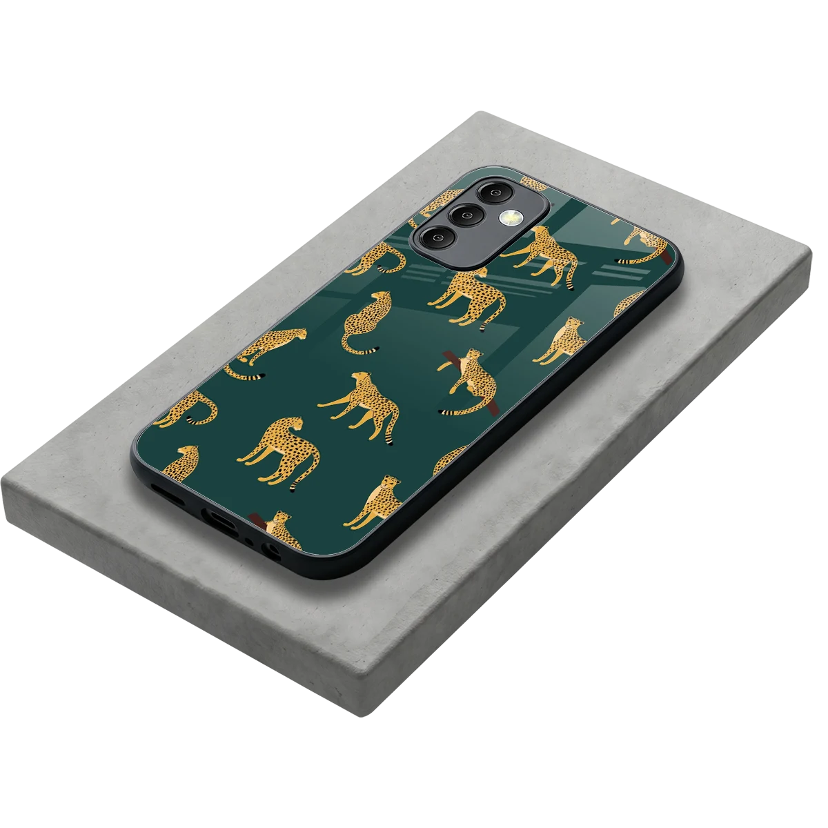 Fierce Spots stylish phone case for samsung galaxy m14 5g | glossy glass and slim fit