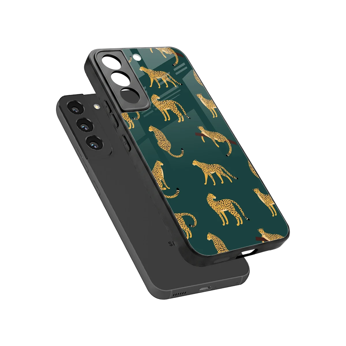 Fierce Spots sleek samsung galaxy s22 cover with tempered glass back and TPU edges