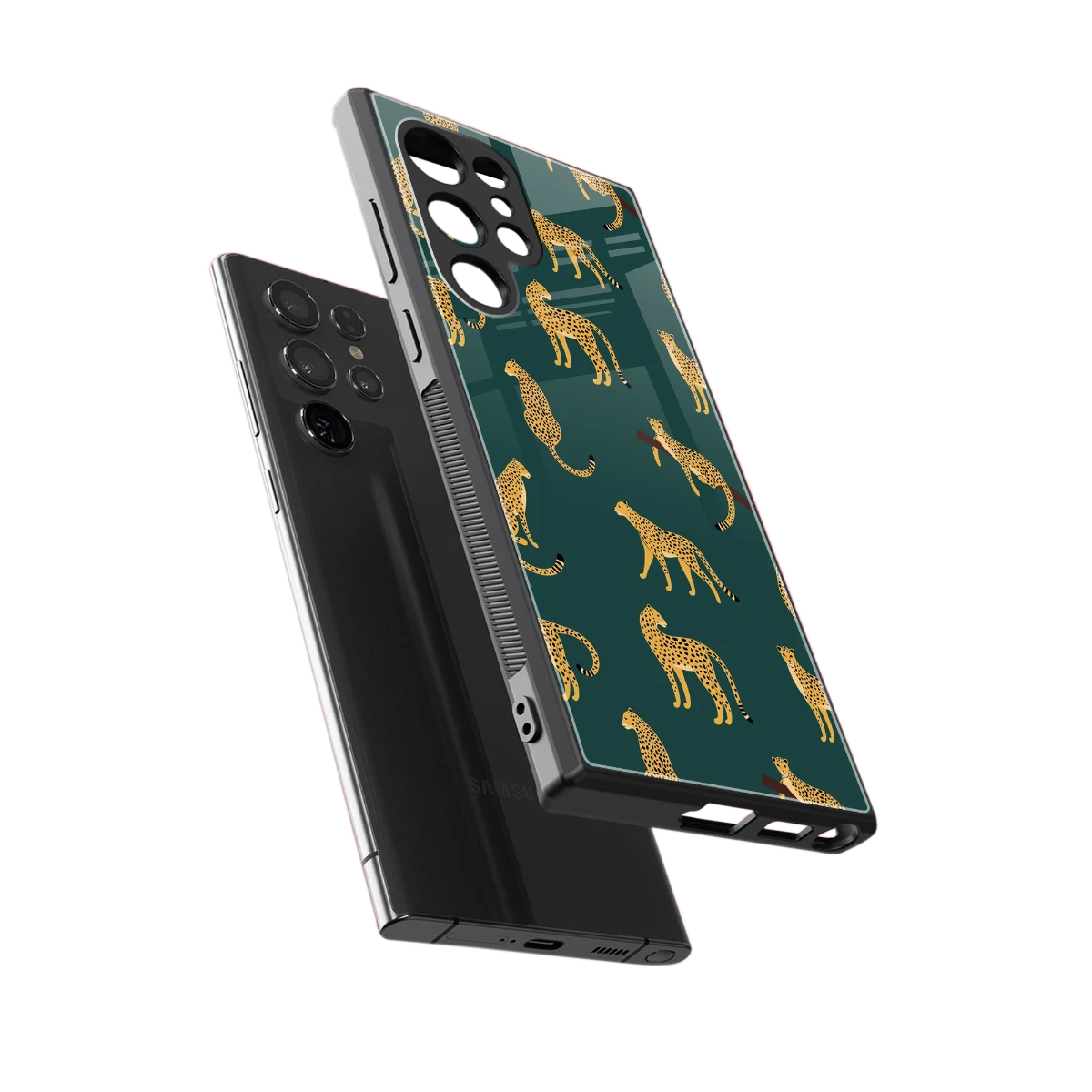 Fierce Spots sleek samsung galaxy s23 ultra cover with tempered glass back and TPU edges