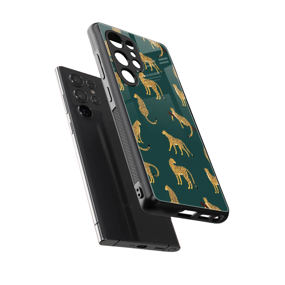 Fierce Spots sleek samsung galaxy s25 ultra cover with tempered glass back and TPU edges