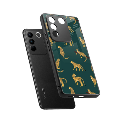 Fierce Spots sleek vivo v27 5g cover with tempered glass back and TPU edges