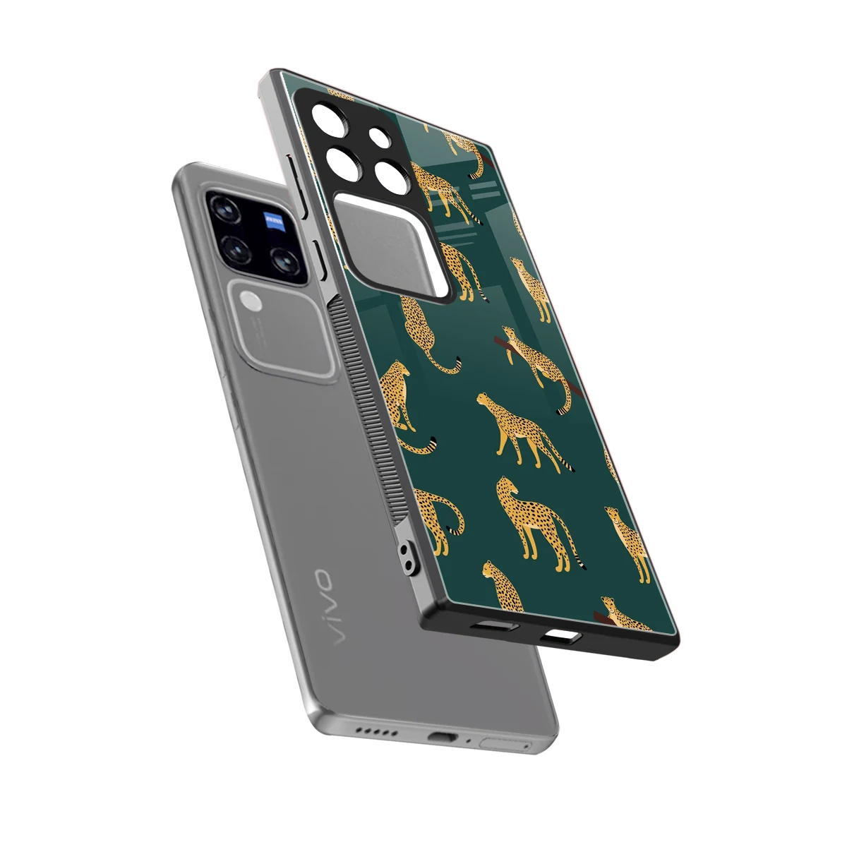 Fierce Spots sleekvivo v30 pro cover with tempered glass back and TPU edges