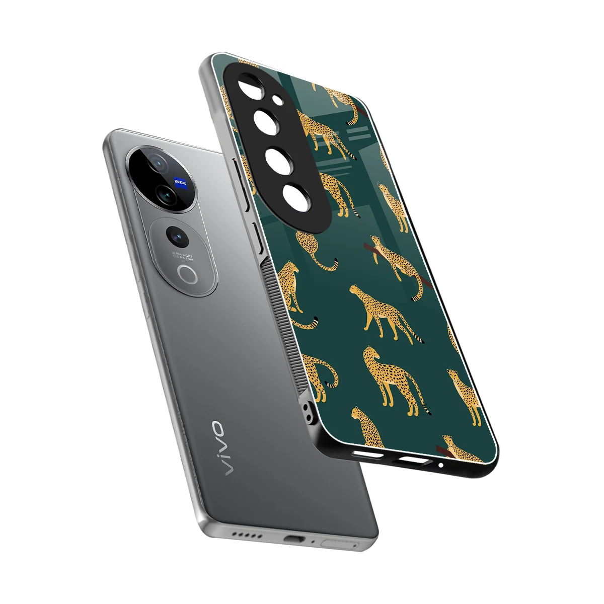 Fierce Spots sleek vivo v40 pro cover with tempered glass back and TPU edges