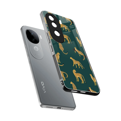 Fierce Spots sleek vivo v40e cover with tempered glass back and TPU edges