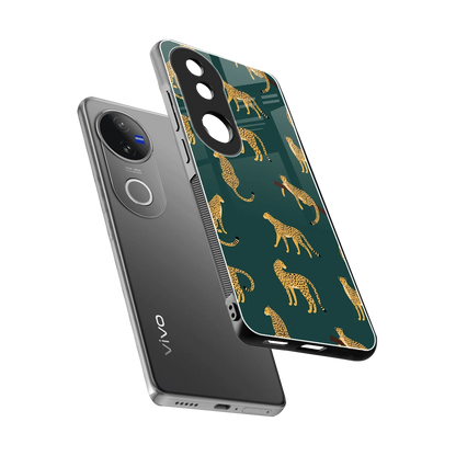 Fierce Spots sleek vivo v50 cover with tempered glass back and TPU edges