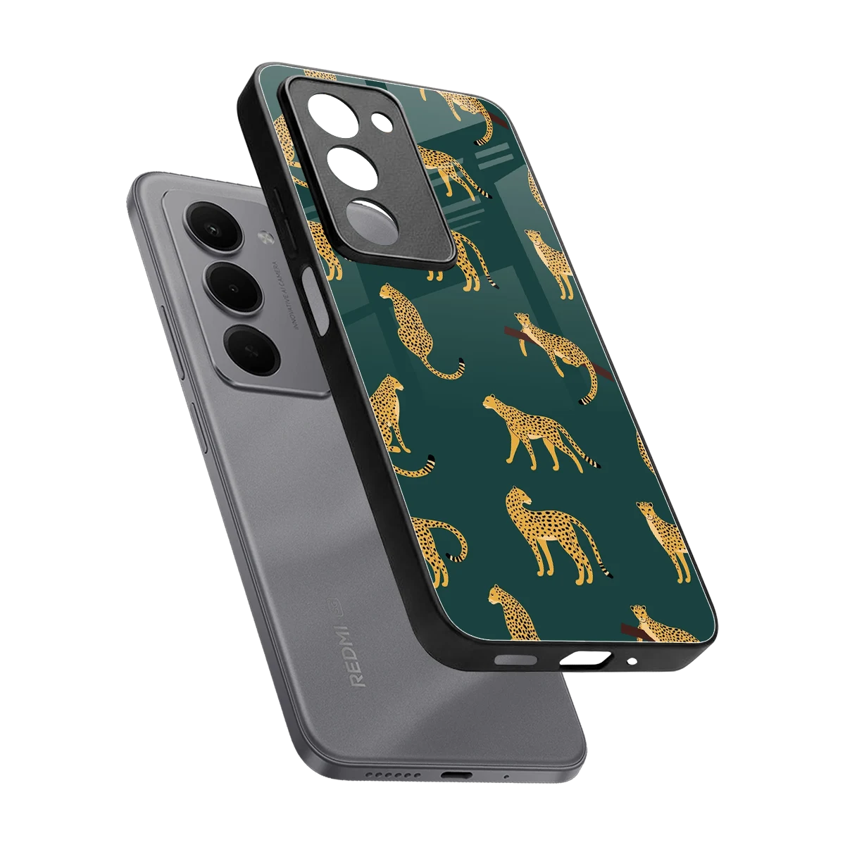 Fierce Spots sleek redmi 15 5g cover with tempered glass back and TPU edges