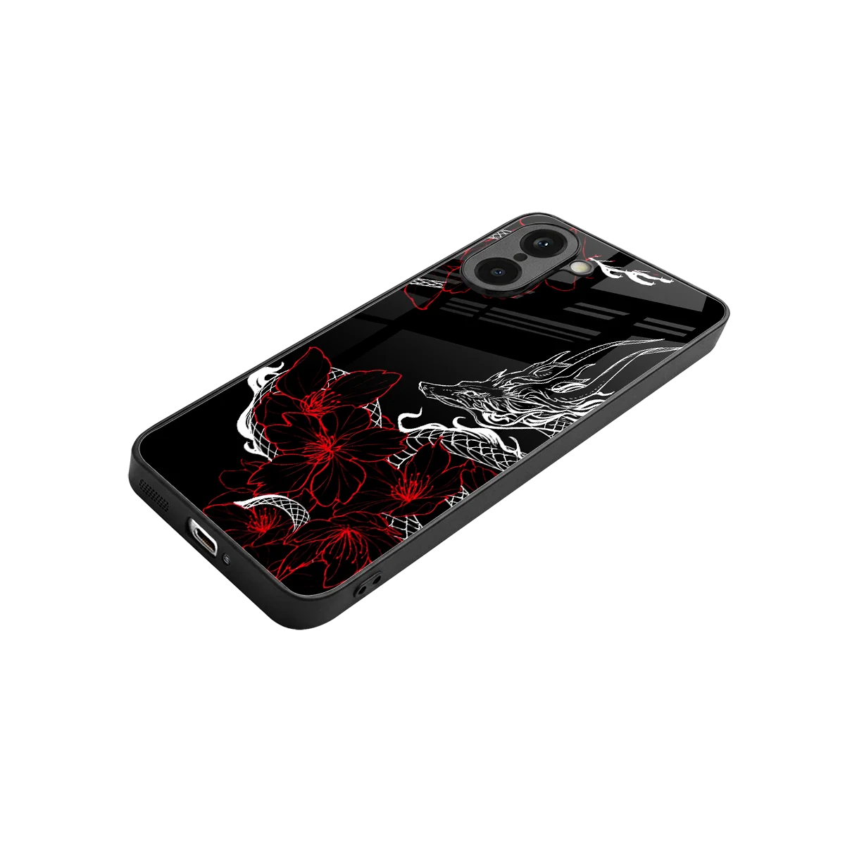 Fiery Petals stylish phone case for oneplus nord ce5 5g | glossy glass and slim fit